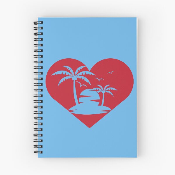 Item preview, Atardecer de verano, palmeras, corazón rojo, silueta de playa tropical designed and sold by SolutionsArt.