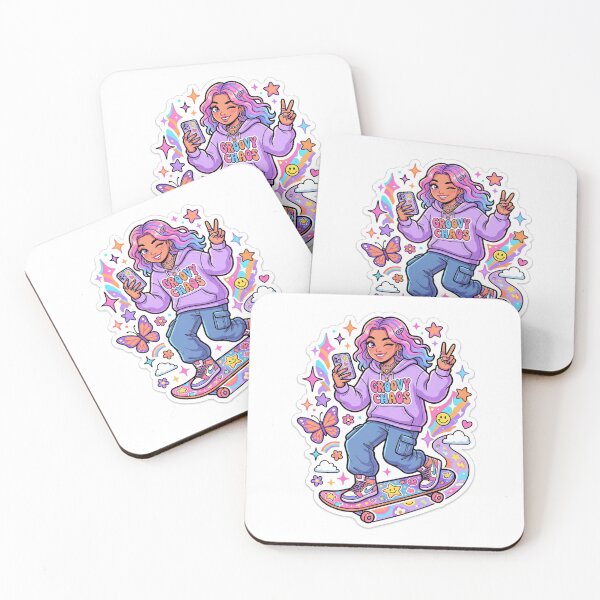 Item preview, Groovy Mushroom No Thoughts Just Vibes GenZ Slay Sticker designed and sold by cartxglobal.