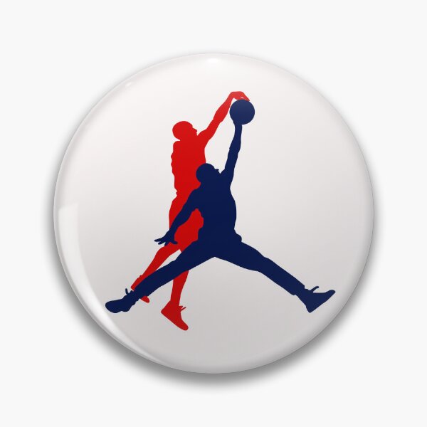 Item preview, Air Jordan Jumpman blocked by Kobe Bryant - Logo Mashup Parody (blue and red) designed and sold by ZERO-MIND.