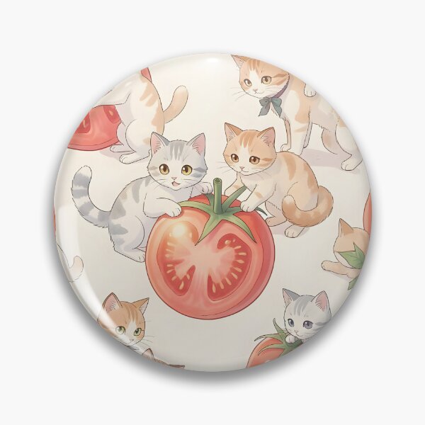 Item preview, Kittens and Tomatoes – Cute Pastel Cat Pattern Aesthetic Design designed and sold by EmeraldeaArt.