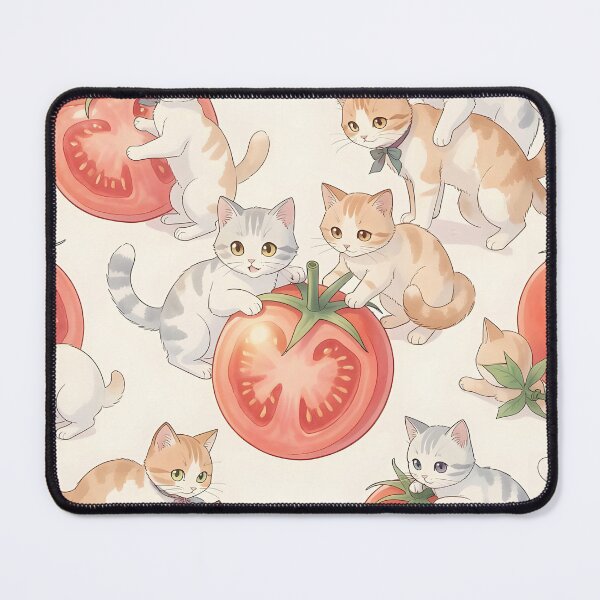 Item preview, Kittens and Tomatoes – Cute Pastel Cat Pattern Aesthetic Design designed and sold by EmeraldeaArt.