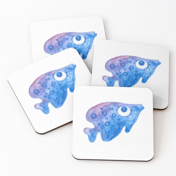 Item preview, Blue underwater fish watercolor hand drawn designed and sold by Deepness2023.