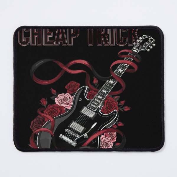 Item preview, Cool Cheap Trick Typography with Guitar Ribbon and Red Roses #6273 designed and sold by trusty-ben-art.