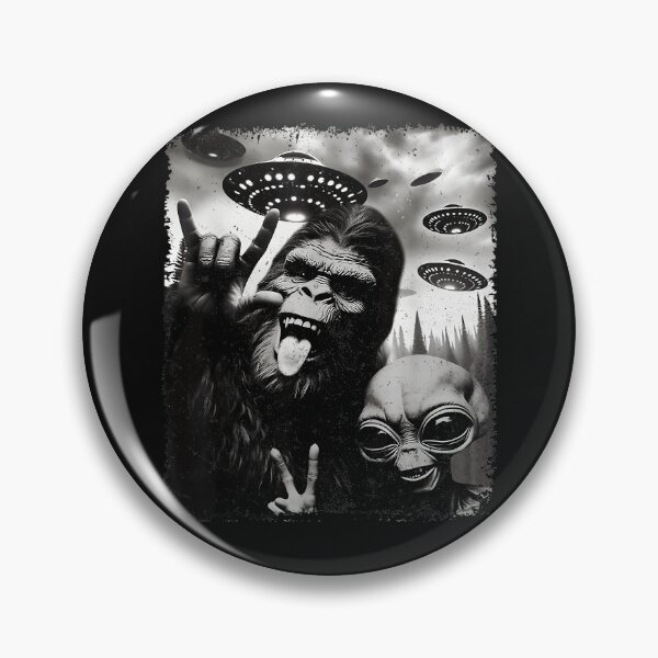 Item preview, Bigfoot Alien UFO Rock On Cryptid Extraterrestrial designed and sold by AmaXONIC.