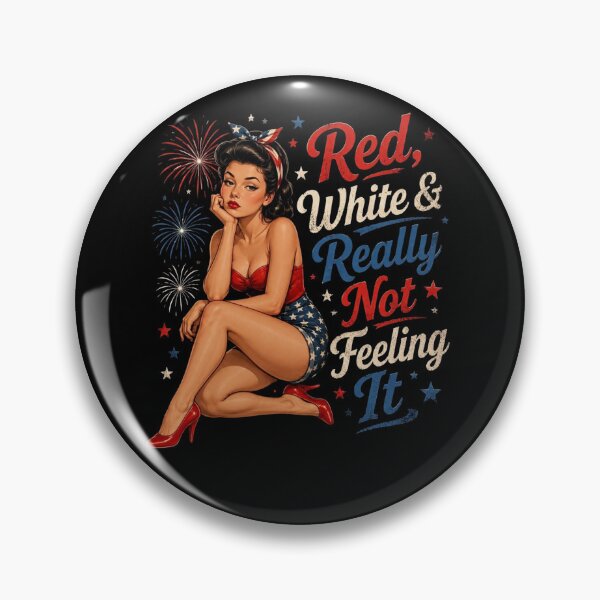 Item preview, Red, White & Really Not Feeling It – Bored Pinup Girl 4th of July Retro Design designed and sold by Heneket.