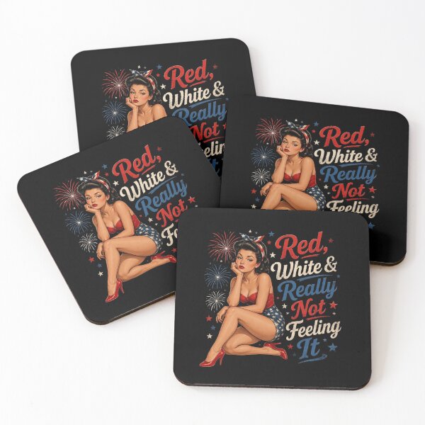 Item preview, Red, White & Really Not Feeling It – Bored Pinup Girl 4th of July Retro Design designed and sold by Heneket.