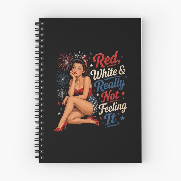 Item preview, Red, White & Really Not Feeling It – Bored Pinup Girl 4th of July Retro Design designed and sold by Heneket.