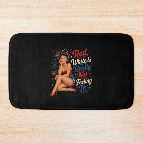 Item preview, Red, White & Really Not Feeling It – Bored Pinup Girl 4th of July Retro Design designed and sold by Heneket.