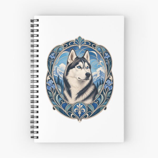 Item preview, Siberian Husky Art Nouveau Vintage Dog Portrait designed and sold by AntiqueImages.