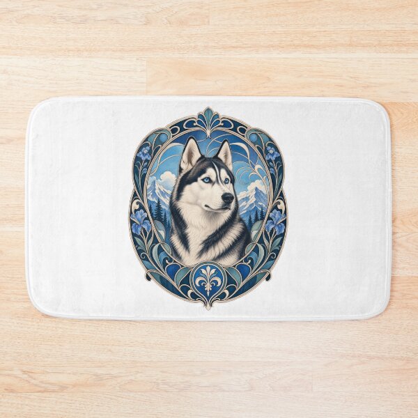 Item preview, Siberian Husky Art Nouveau Vintage Dog Portrait designed and sold by AntiqueImages.