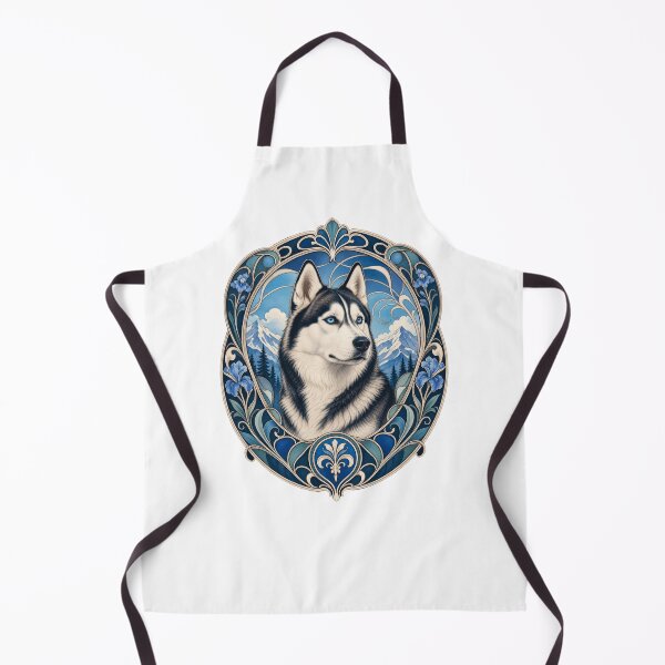 Item preview, Siberian Husky Art Nouveau Vintage Dog Portrait designed and sold by AntiqueImages.