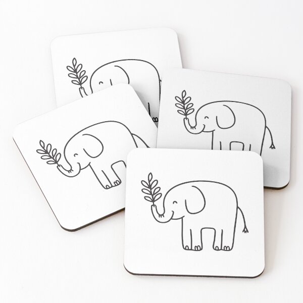 Item preview, Leafy Branch Held by Elephant Trunk designed and sold by rasagamastore.