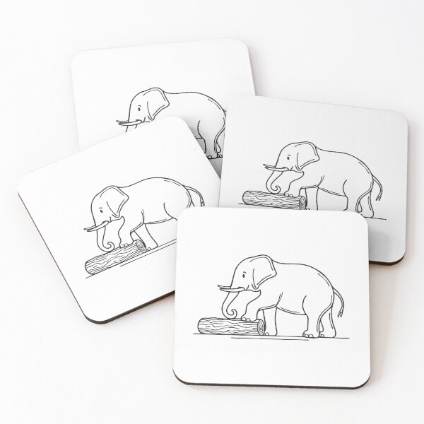 Item preview, Elephant Trunk Picking Up Wooden Log designed and sold by rasagamastore.
