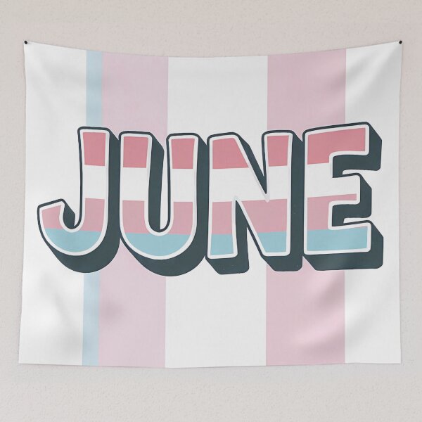Item preview, June Trans Pride: Bubbly Transgender Flag Typography & Monogram designed and sold by ChaosModeArt.