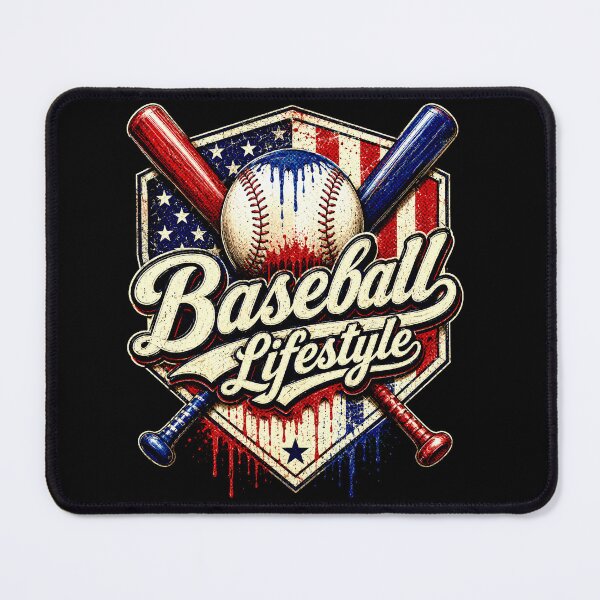 Item preview, Baseball Lifestyle Patriotic USA Flag Distressed Retro Sports designed and sold by ArcaneArtistry.