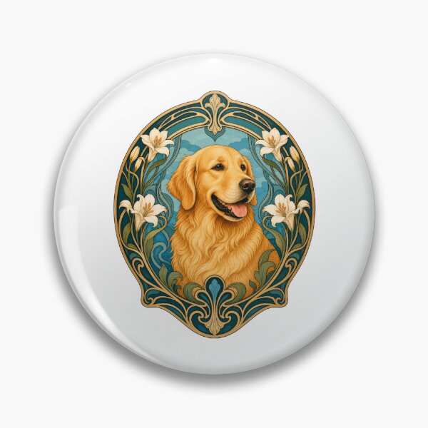 Item preview, Golden Retriever Art Nouveau Dog Lover Vintage Art designed and sold by AntiqueImages.