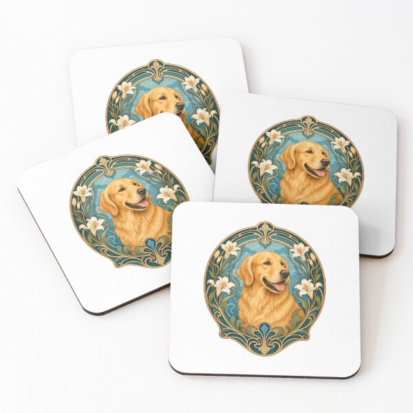 Item preview, Golden Retriever Art Nouveau Dog Lover Vintage Art designed and sold by AntiqueImages.