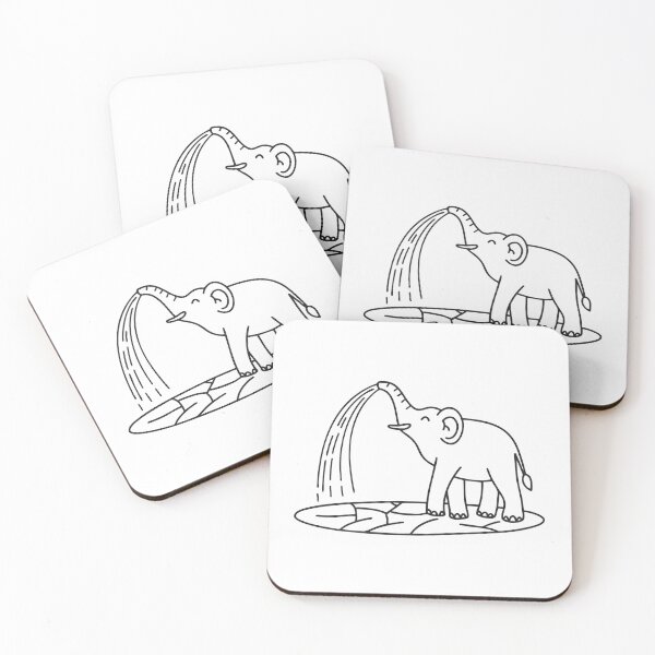 Item preview, Water Stream from Elephant Trunk on Dry Earth designed and sold by rasagamastore.