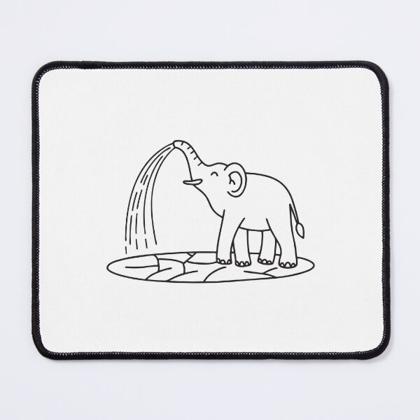 Item preview, Water Stream from Elephant Trunk on Dry Earth designed and sold by rasagamastore.