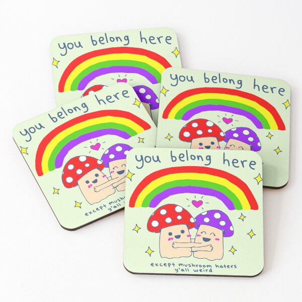 Item preview, You Belong Here Kawaii Mushroom Rainbow designed and sold by Doodlywood.