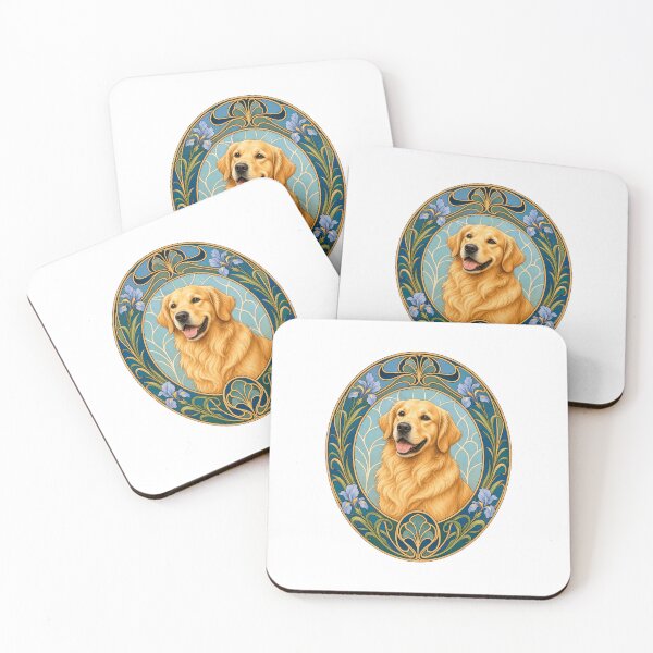 Item preview, Retriever Art Nouveau Dog Mom Dad designed and sold by AntiqueImages.