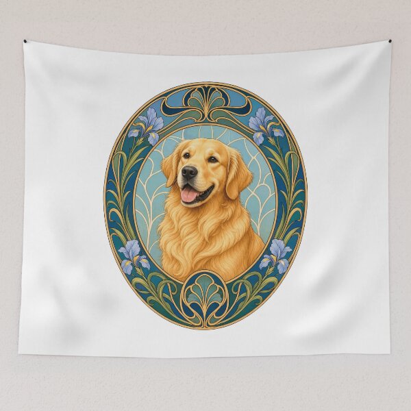 Item preview, Retriever Art Nouveau Dog Mom Dad designed and sold by AntiqueImages.