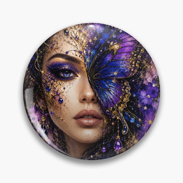 Item preview, Mystical Butterfly Woman Art | Purple Fantasy Portrait | Boho Goddess Aesthetic Design designed and sold by Ashes to Artistry.