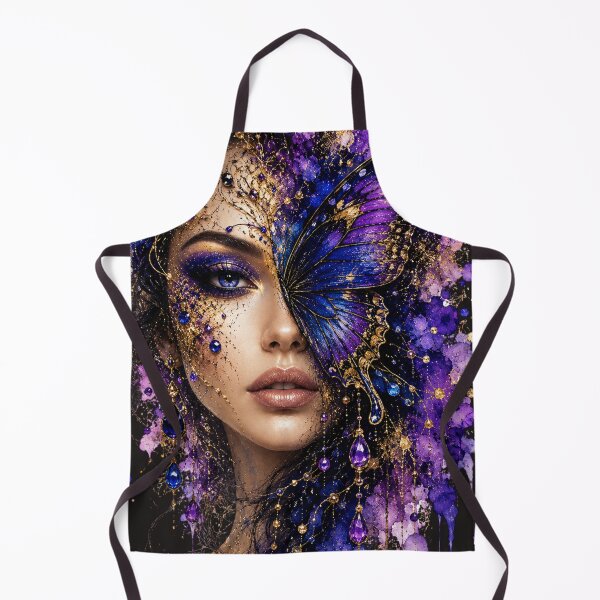 Item preview, Mystical Butterfly Woman Art | Purple Fantasy Portrait | Boho Goddess Aesthetic Design designed and sold by Ashes to Artistry.