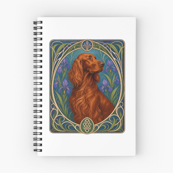 Artikelvorschau, Irischer Setter Hund Jugendstil Blumen Vintage entworfen und verkauft von AntiqueImages.