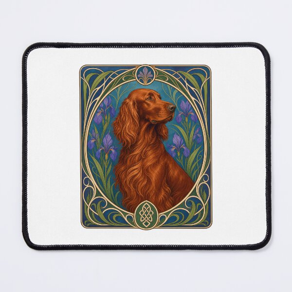 Item preview, Irish Setter Dog Art Nouveau Floral Vintage designed and sold by AntiqueImages.