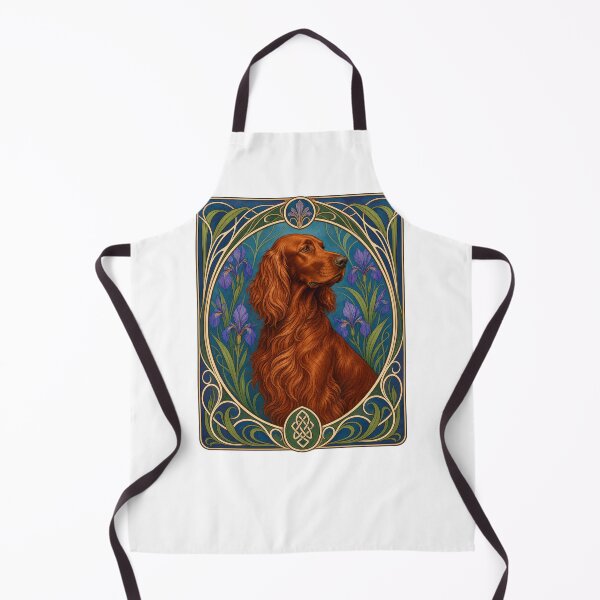 Item preview, Irish Setter Dog Art Nouveau Floral Vintage designed and sold by AntiqueImages.