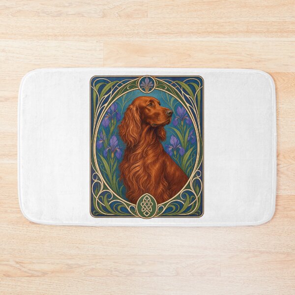 Item preview, Irish Setter Dog Art Nouveau Floral Vintage designed and sold by AntiqueImages.