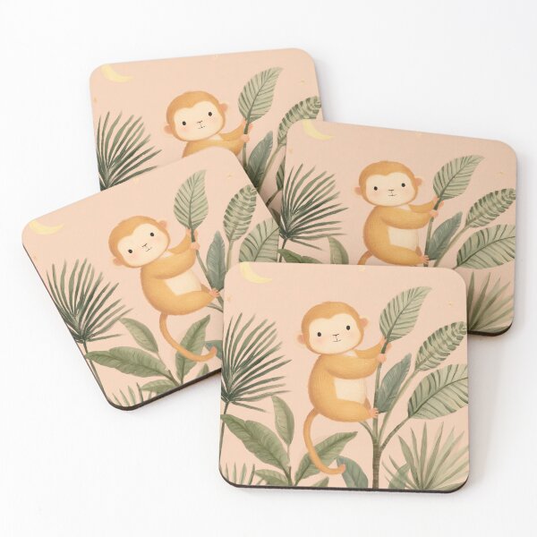 Item preview, Whimsical Monkey Jungle Illustration – Cute Tropical Animal Nursery designed and sold by Studio Remier.