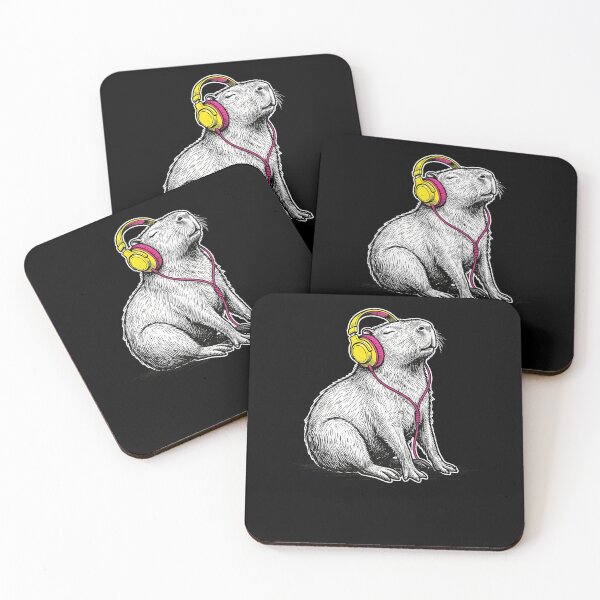 Item preview, Funny Capybara With Headphones Funny Music Retro DJ Art designed and sold by elderberry.