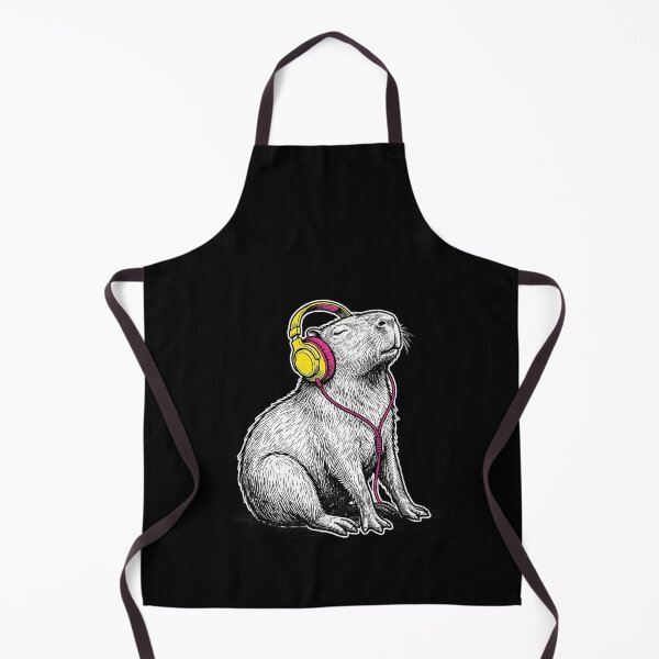 Item preview, Funny Capybara With Headphones Funny Music Retro DJ Art designed and sold by elderberry.