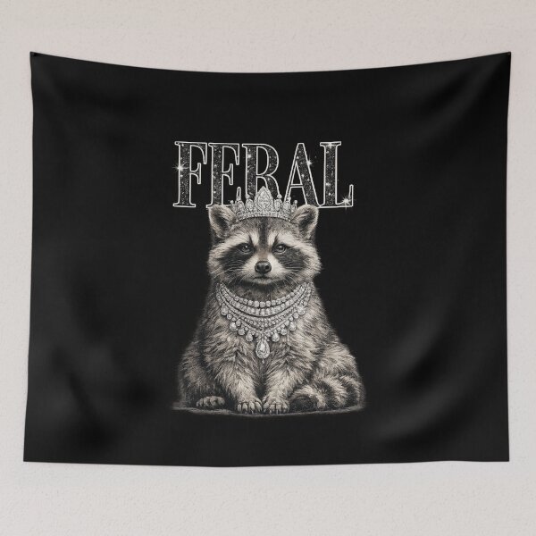 Item preview, Funny Feral Raccoon Queen Crowned Wildlife Funny Statement Art designed and sold by elderberry.