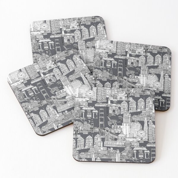 Item preview, San Francisco toile black iron gray designed and sold by scrummy.