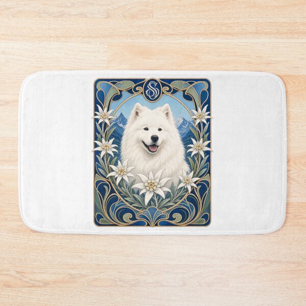 Item preview, Sammy Dog Art Nouveau Edelweiss Floral Vintage designed and sold by AntiqueImages.