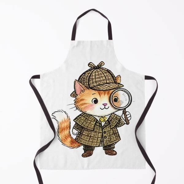 Item preview, Cute Detective Cat Sherlock Holmes Kitten with Magnifying Glass designed and sold by TaiwanMemory.
