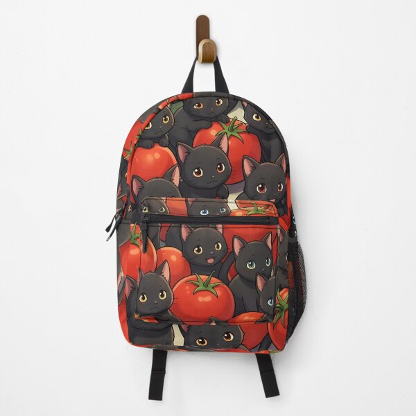 Item preview, Black Kittens and Tomatoes – Cute Cat Pattern Aesthetic designed and sold by EmeraldeaArt.