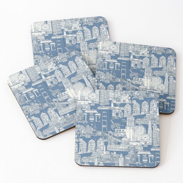 Item preview, San Francisco toile cobalt denim designed and sold by scrummy.