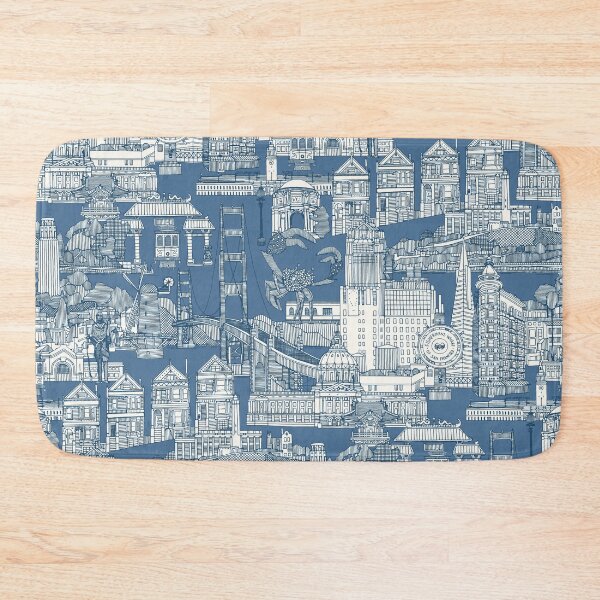 Item preview, San Francisco toile cobalt denim designed and sold by scrummy.