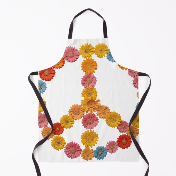 Item preview, Flower Power Peace Sign - Retro 70s Floral Art designed and sold by Melian Vintage.