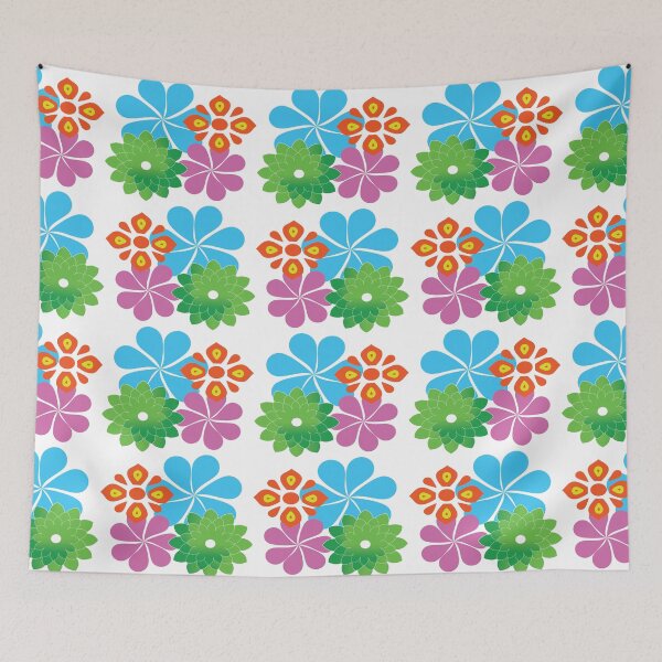 Item preview, Cute vibrant floral seamless pattern vector illustration on white background designed and sold by AjjimaJKM.