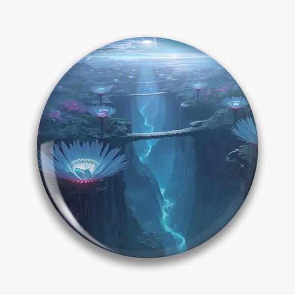 Item preview, Celestial Bloom Canyon Bioluminescent Alien Fantasy Landscape designed and sold by Luminous Wilds.