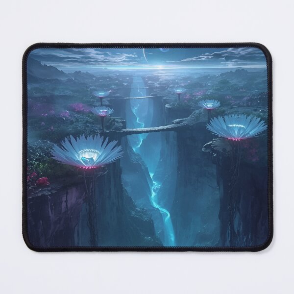 Item preview, Celestial Bloom Canyon Bioluminescent Alien Fantasy Landscape designed and sold by Luminous Wilds.