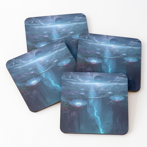 Item preview, Celestial Bloom Canyon Bioluminescent Alien Fantasy Landscape designed and sold by Luminous Wilds.