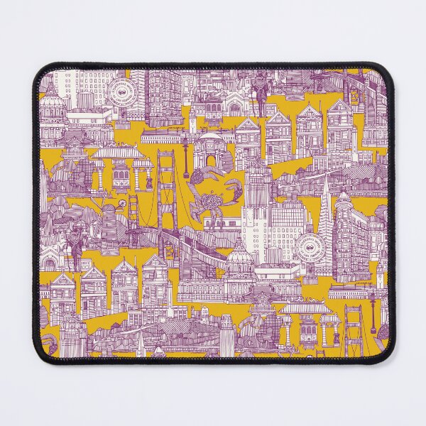 Item preview, San Francisco toile purple yellow designed and sold by scrummy.