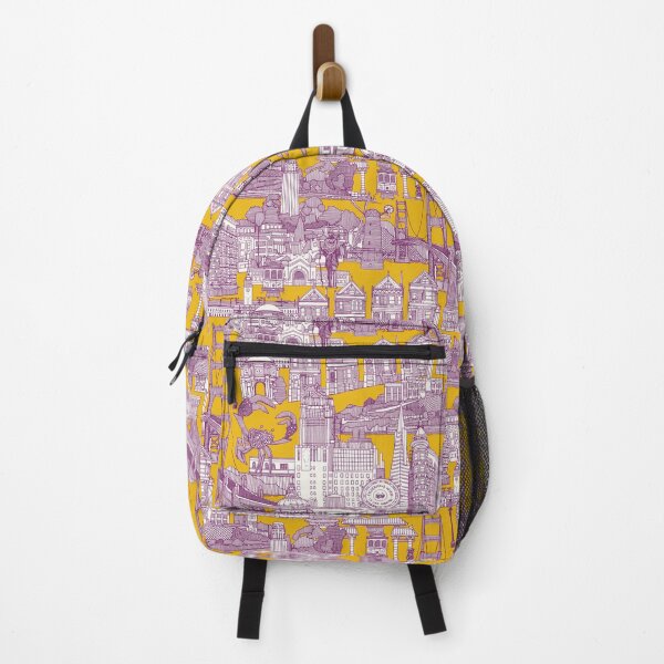 Item preview, San Francisco toile purple yellow designed and sold by scrummy.