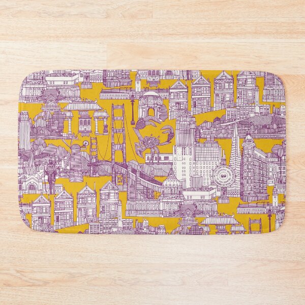 Item preview, San Francisco toile purple yellow designed and sold by scrummy.